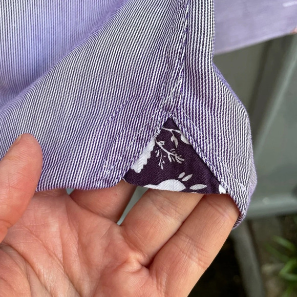 Ted Baker Archive Purple Pinstripe “mahjong” button-down,  Size Neck 15 - Picture 6 of 12